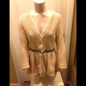 Zara Knit Shell 100% Cotton Large with Frayed ends